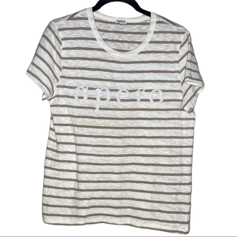 Apero Label Beaded Femme Tee Shirt In Beige White Women's Size Small